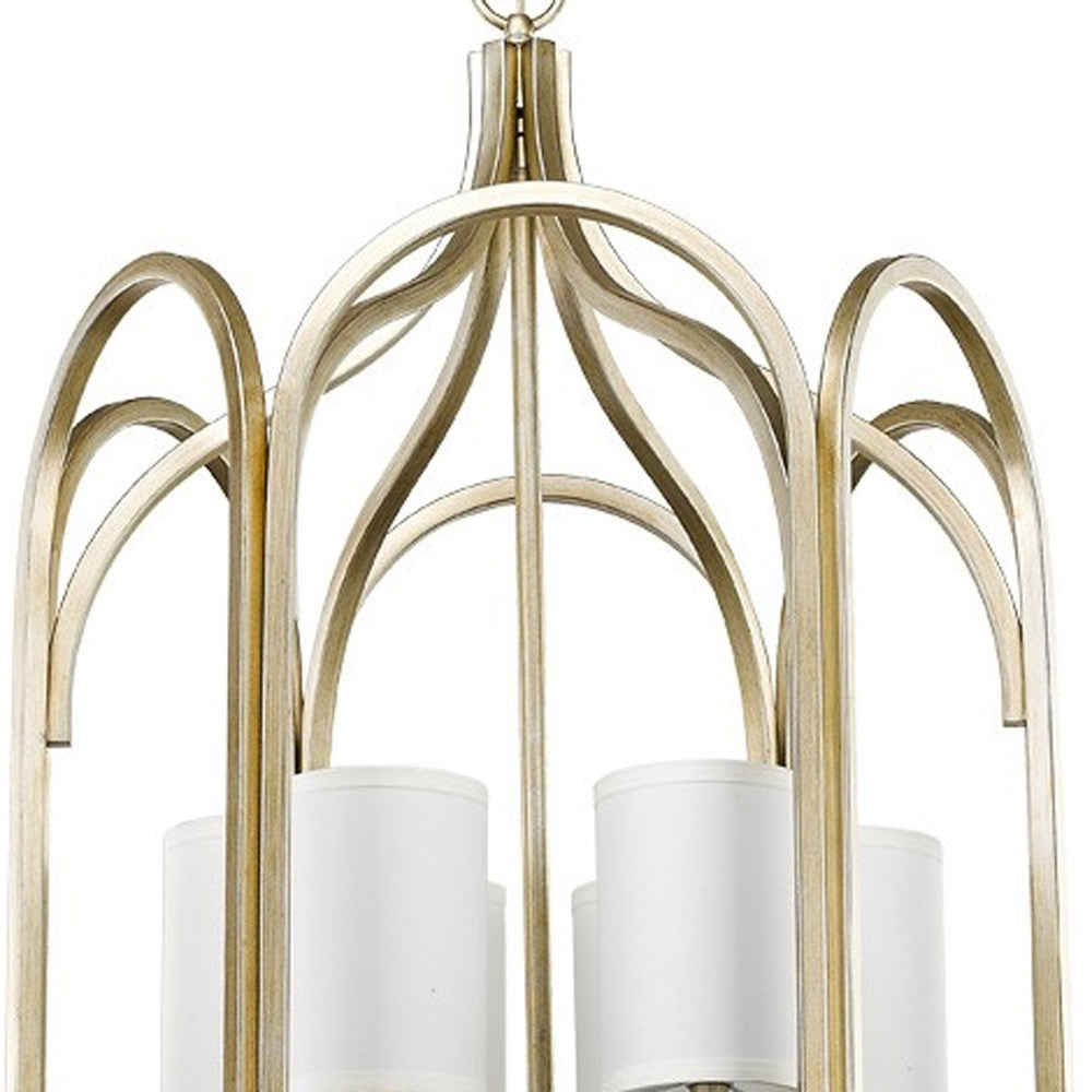 HomeRoots Ellie 6-Light Foyer Pendant in Washed Gold Finish