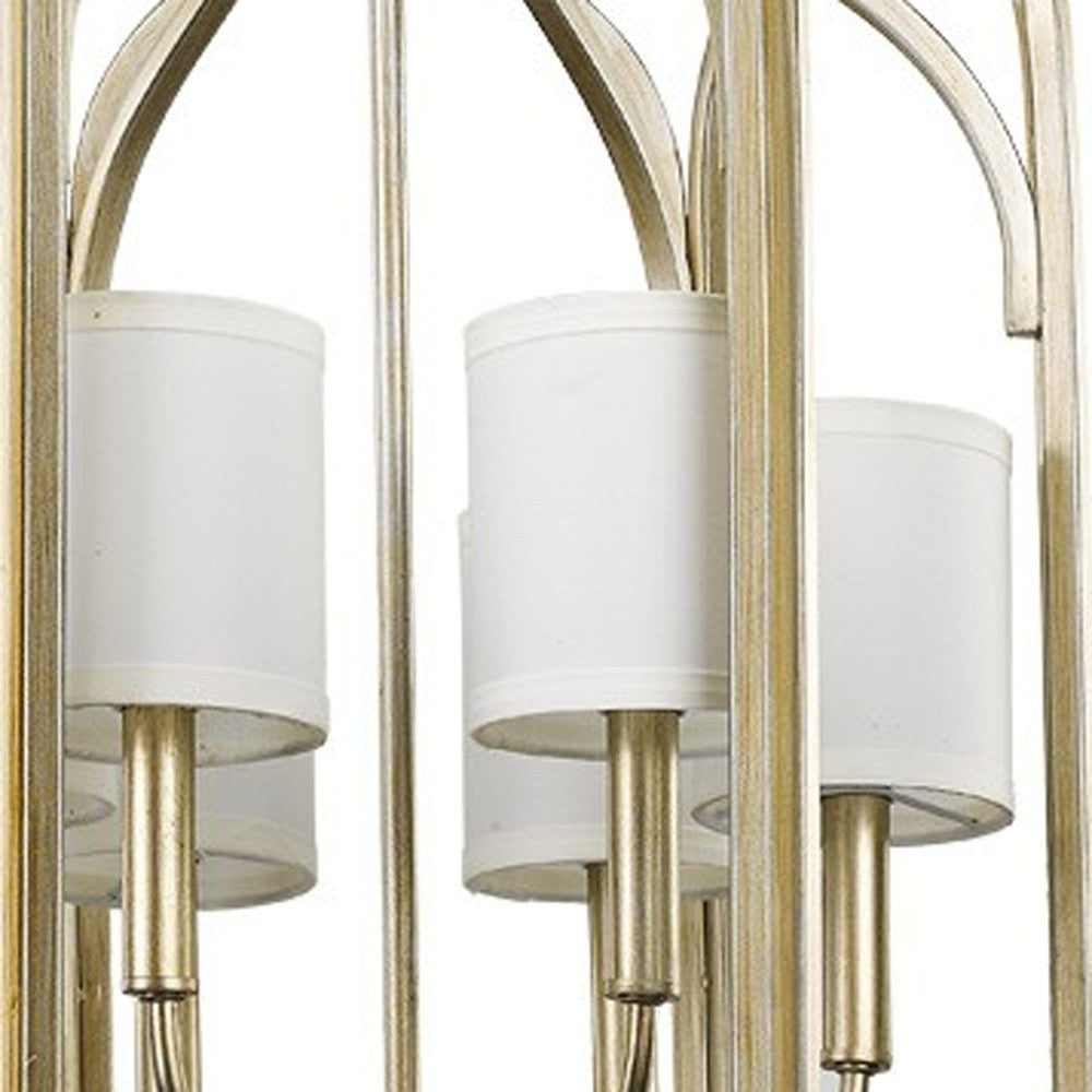 HomeRoots Ellie 6-Light Foyer Pendant in Washed Gold Finish