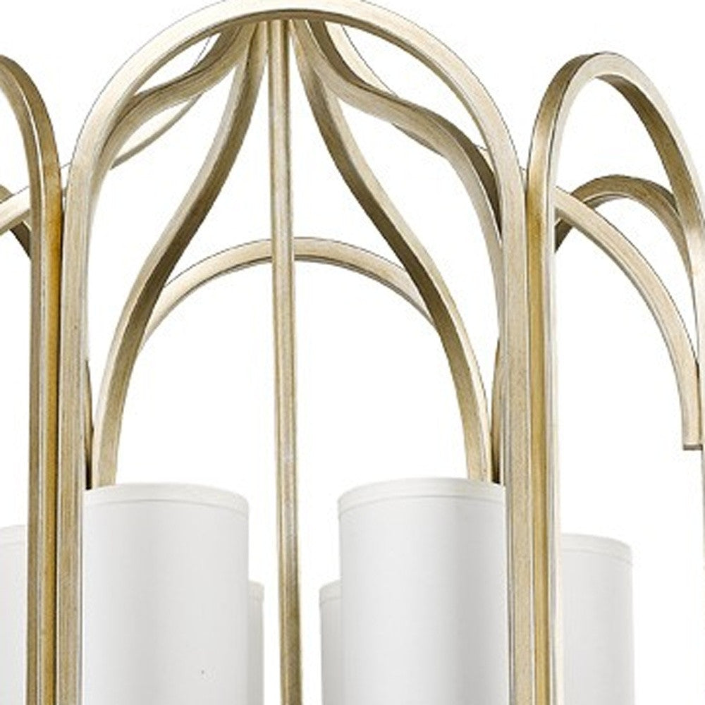 HomeRoots Ellie 6-Light Foyer Pendant in Washed Gold Finish