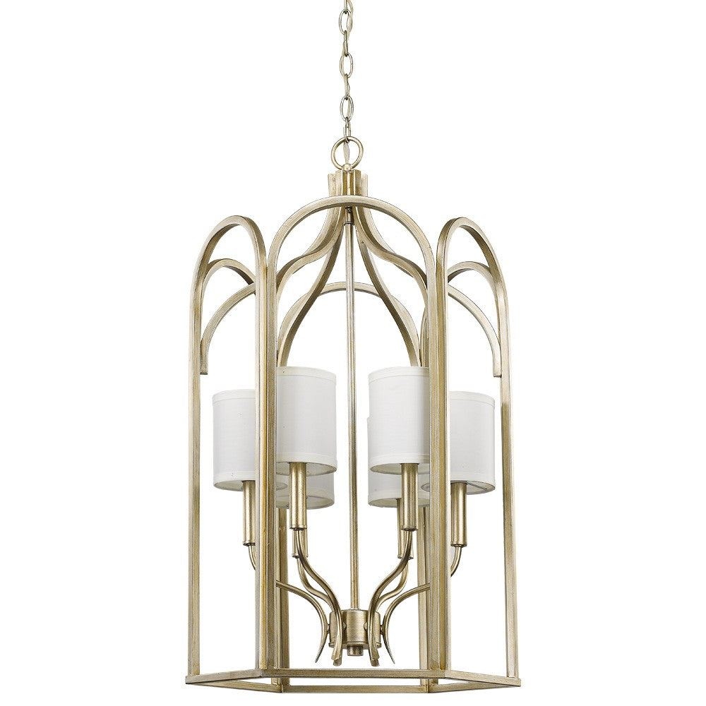 HomeRoots Ellie 6-Light Foyer Pendant in Washed Gold Finish
