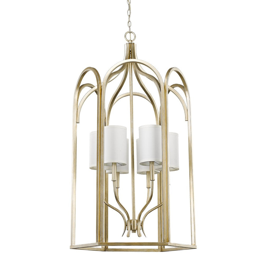 HomeRoots Ellie 6-Light Foyer Pendant in Washed Gold Finish