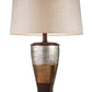HomeRoots Exotic Wide Stripe Table Lamp in Brown and Gold Finish
