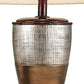HomeRoots Exotic Wide Stripe Table Lamp in Brown and Gold Finish
