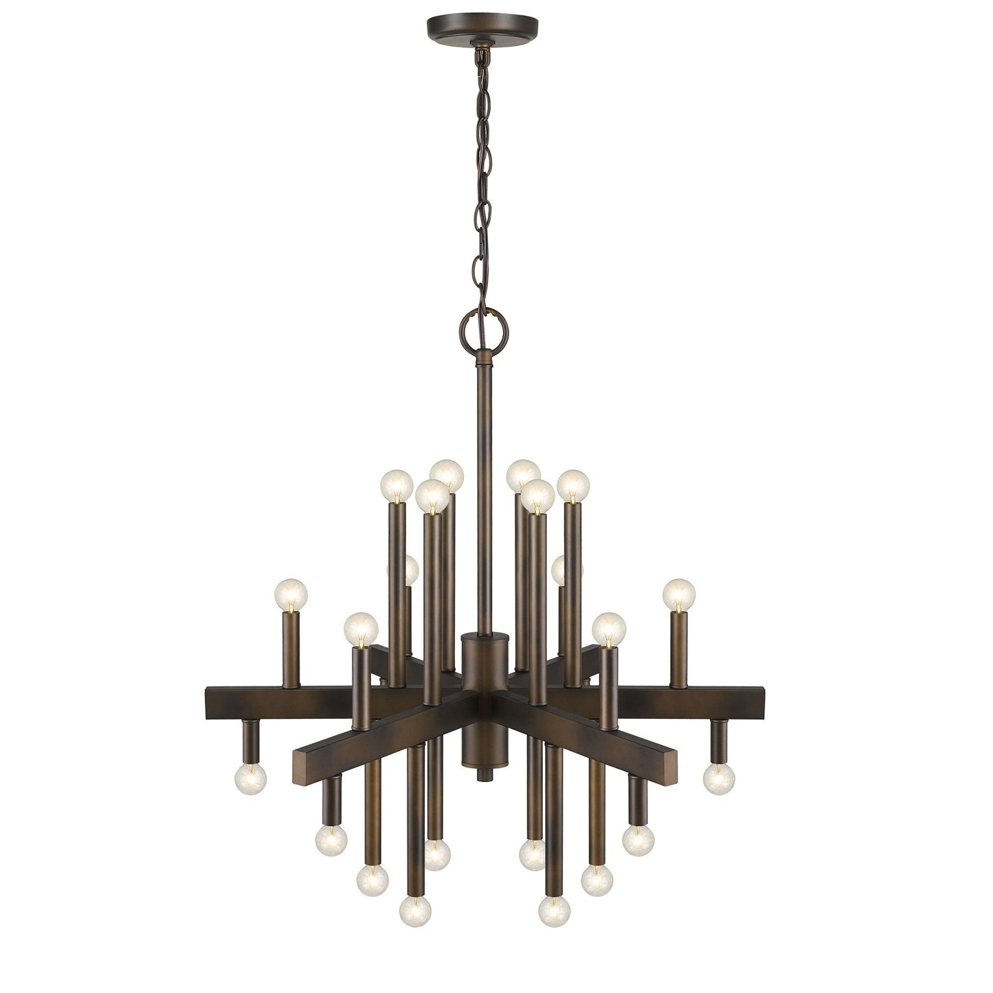 HomeRoots Fallon 24-Light Chandelier in Oil Rubbed Bronze Finish