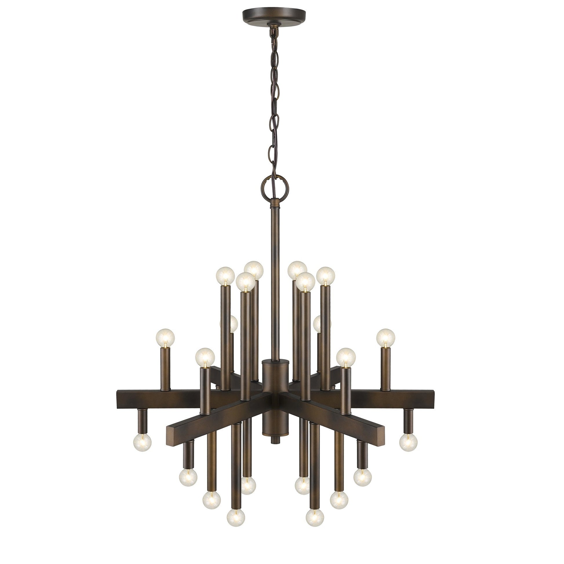 HomeRoots Fallon 24-Light Chandelier in Oil Rubbed Bronze Finish