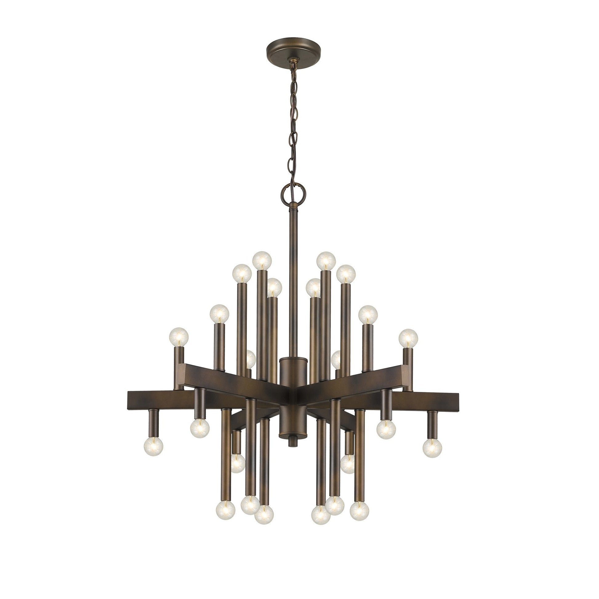 HomeRoots Fallon 24-Light Chandelier in Oil Rubbed Bronze Finish
