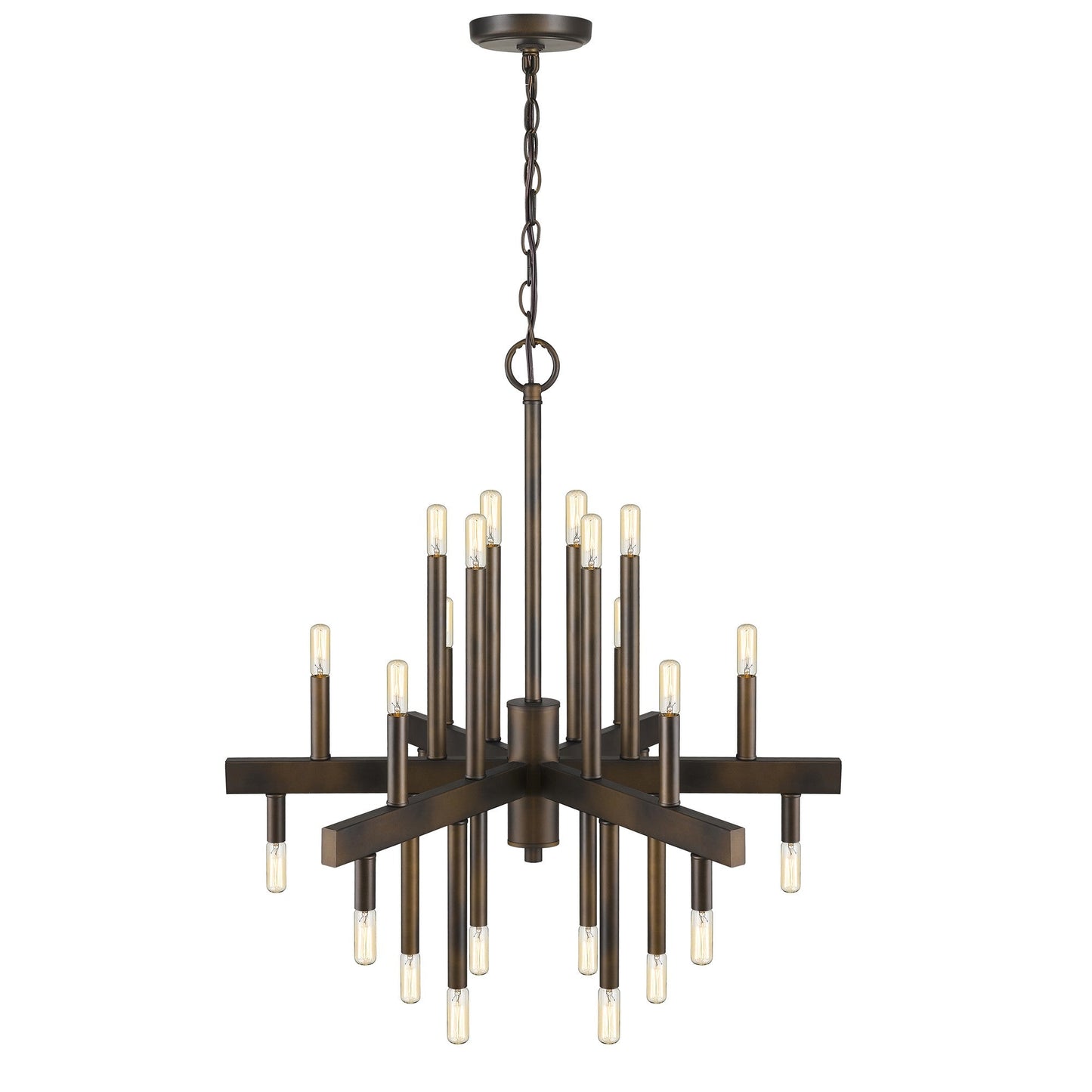 HomeRoots Fallon 24-Light Chandelier in Oil Rubbed Bronze Finish