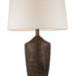HomeRoots Fantastic Rustic Ribbed Table Lamp in Bronze Finish