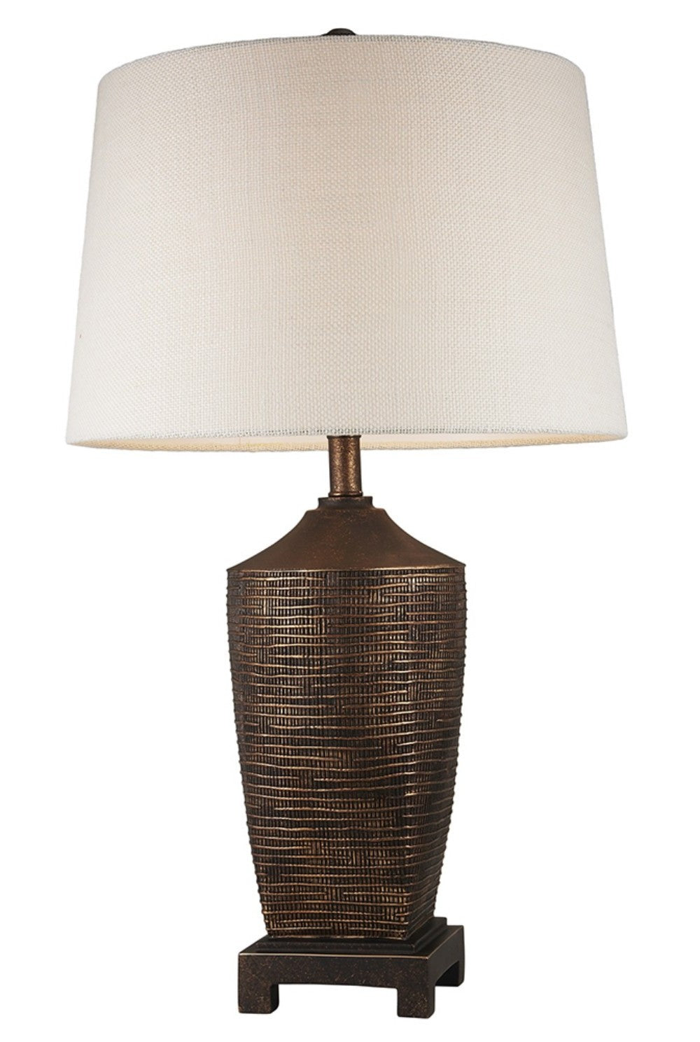 HomeRoots Fantastic Rustic Ribbed Table Lamp in Bronze Finish