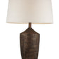 HomeRoots Fantastic Rustic Ribbed Table Lamp in Bronze Finish