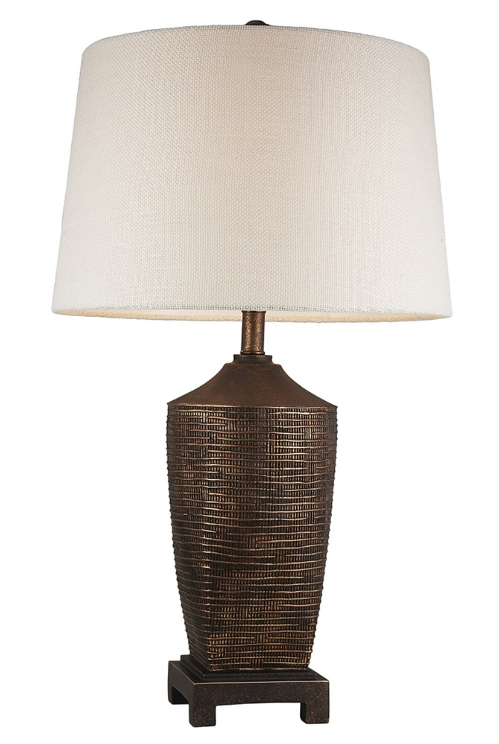 HomeRoots Fantastic Rustic Ribbed Table Lamp in Bronze Finish