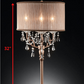HomeRoots Faux Crystal Accent Table Lamp in Silver and Pink Finish