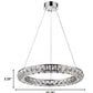 HomeRoots Faux Crystal Bling Ring LED Hanging Light in Silver Finish