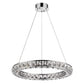 HomeRoots Faux Crystal Bling Ring LED Hanging Light in Silver Finish