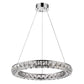HomeRoots Faux Crystal Bling Ring LED Hanging Light in Silver Finish