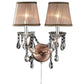 HomeRoots Faux Crystal Dual Light Hanging Wall Sconce With Silver and Pink Finish