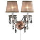 HomeRoots Faux Crystal Dual Light Hanging Wall Sconce With Silver and Pink Finish