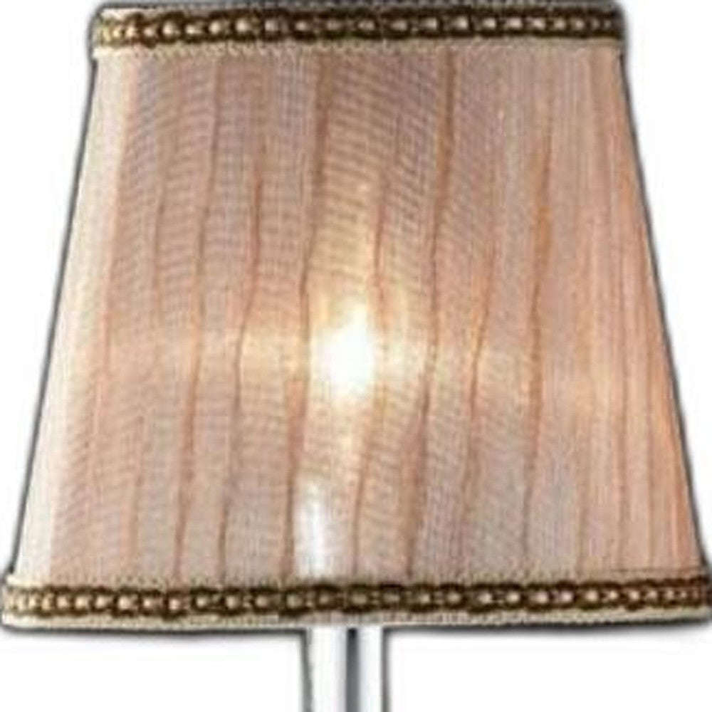 HomeRoots Faux Crystal Dual Light Hanging Wall Sconce With Silver and Pink Finish