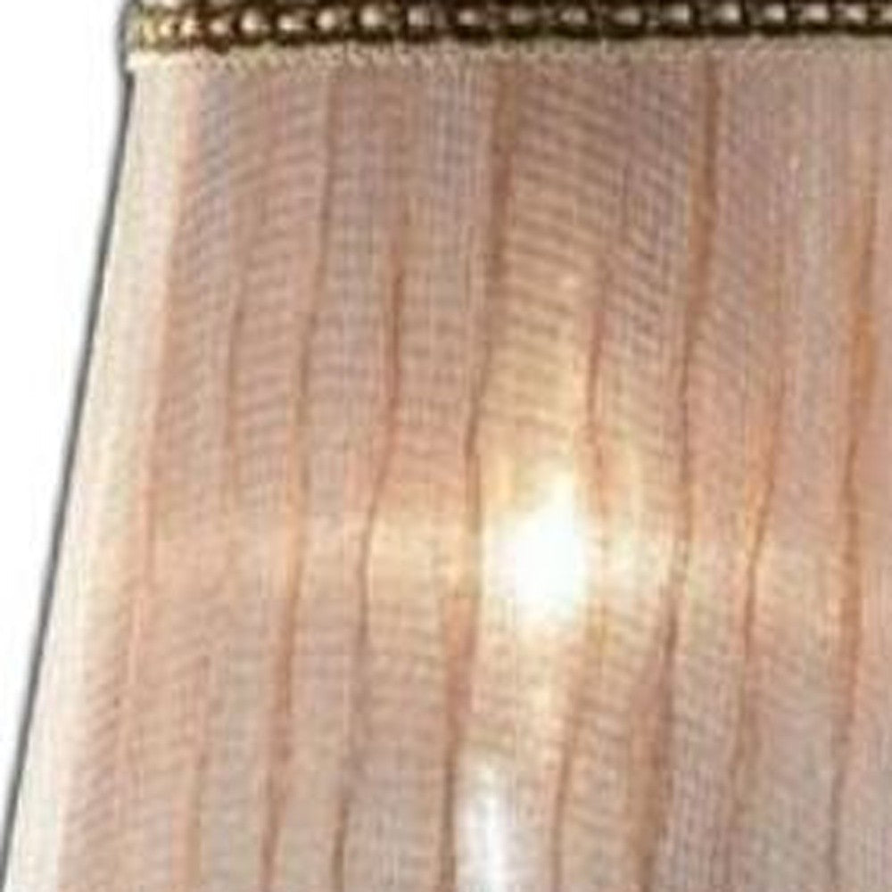 HomeRoots Faux Crystal Dual Light Hanging Wall Sconce With Silver and Pink Finish