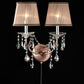 HomeRoots Faux Crystal Dual Light Hanging Wall Sconce With Silver and Pink Finish