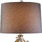 HomeRoots Faux Crystal Glam Accent Table Lamp With Brown and Gold Finish