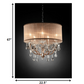 HomeRoots Faux Crystal Hanging Chandelier Lamp With Silver and Pink Finish