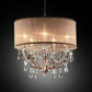 HomeRoots Faux Crystal Hanging Chandelier Lamp With Silver and Pink Finish