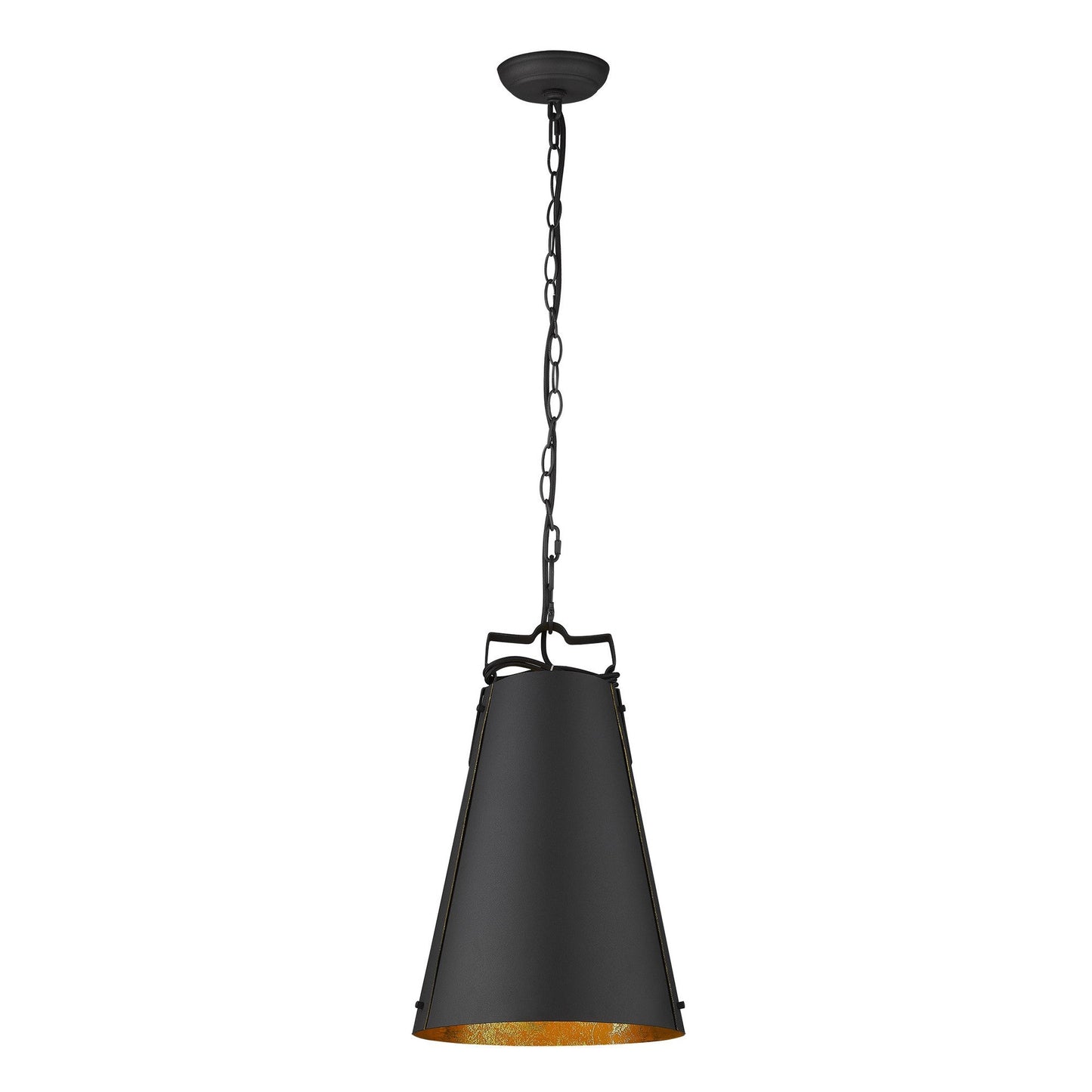 HomeRoots Faza 1-Light Pendant in Matte Black Finish