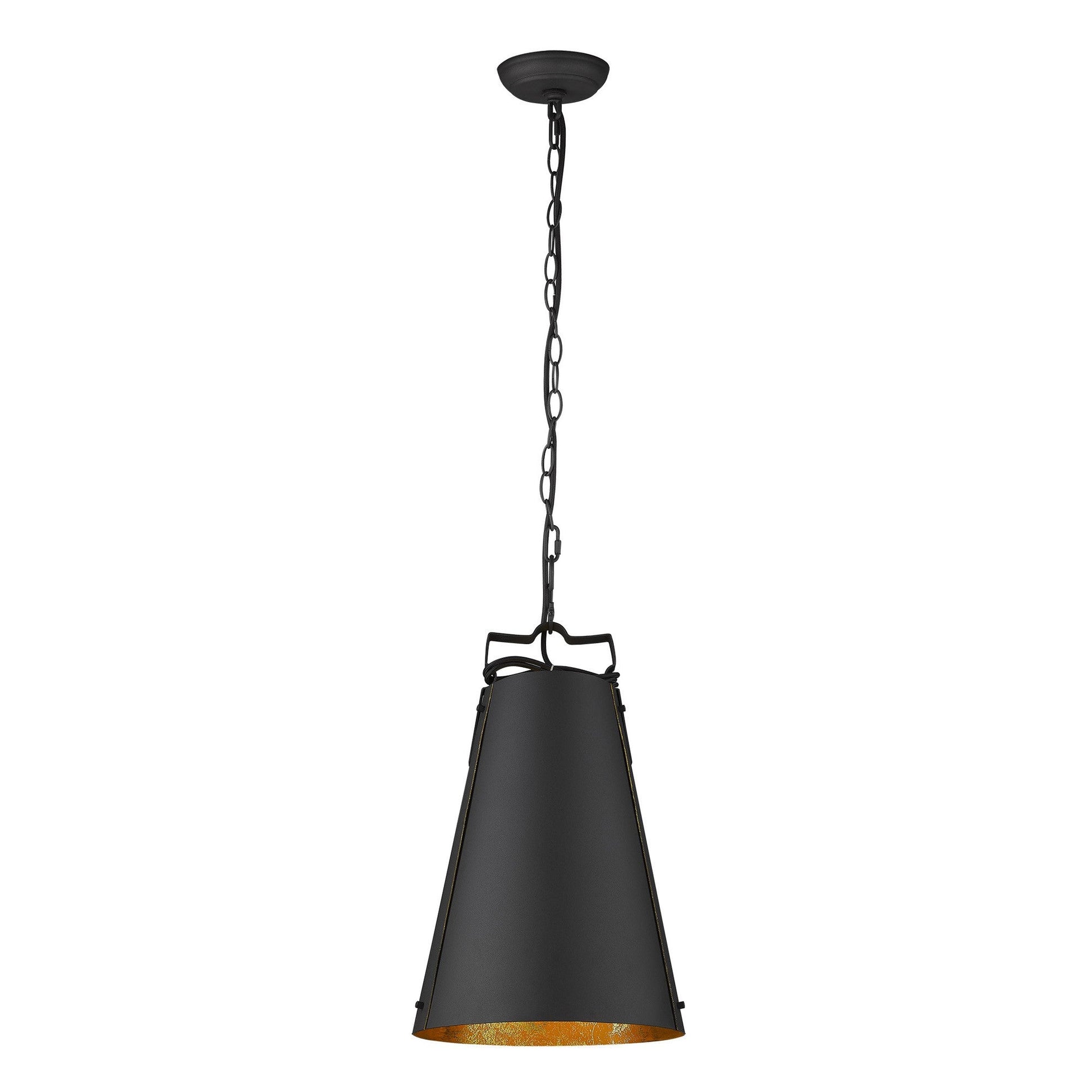 HomeRoots Faza 1-Light Pendant in Matte Black Finish