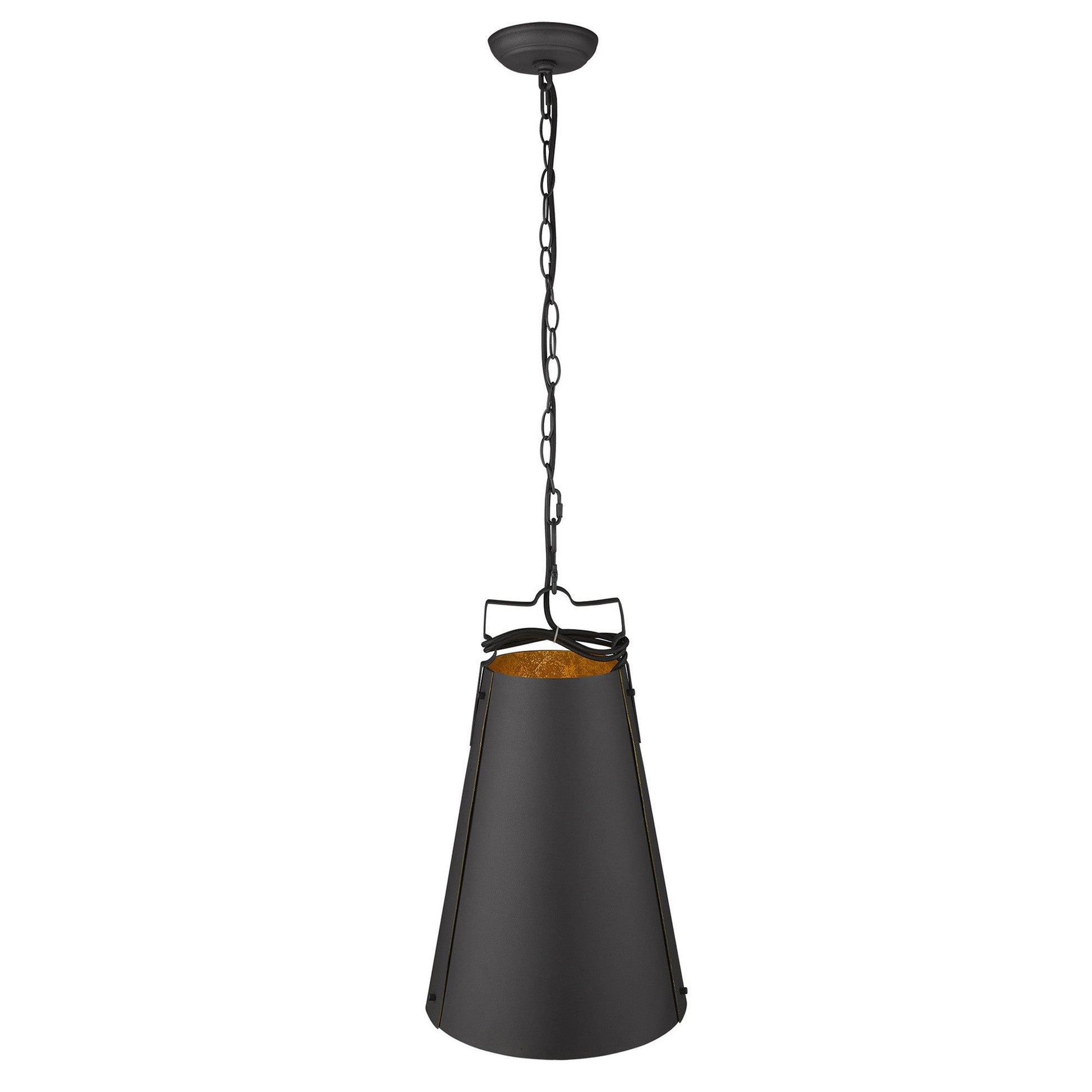 HomeRoots Faza 1-Light Pendant in Matte Black Finish