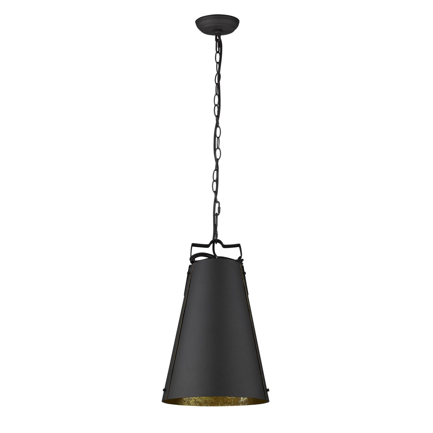 HomeRoots Faza 1-Light Pendant in Matte Black Finish