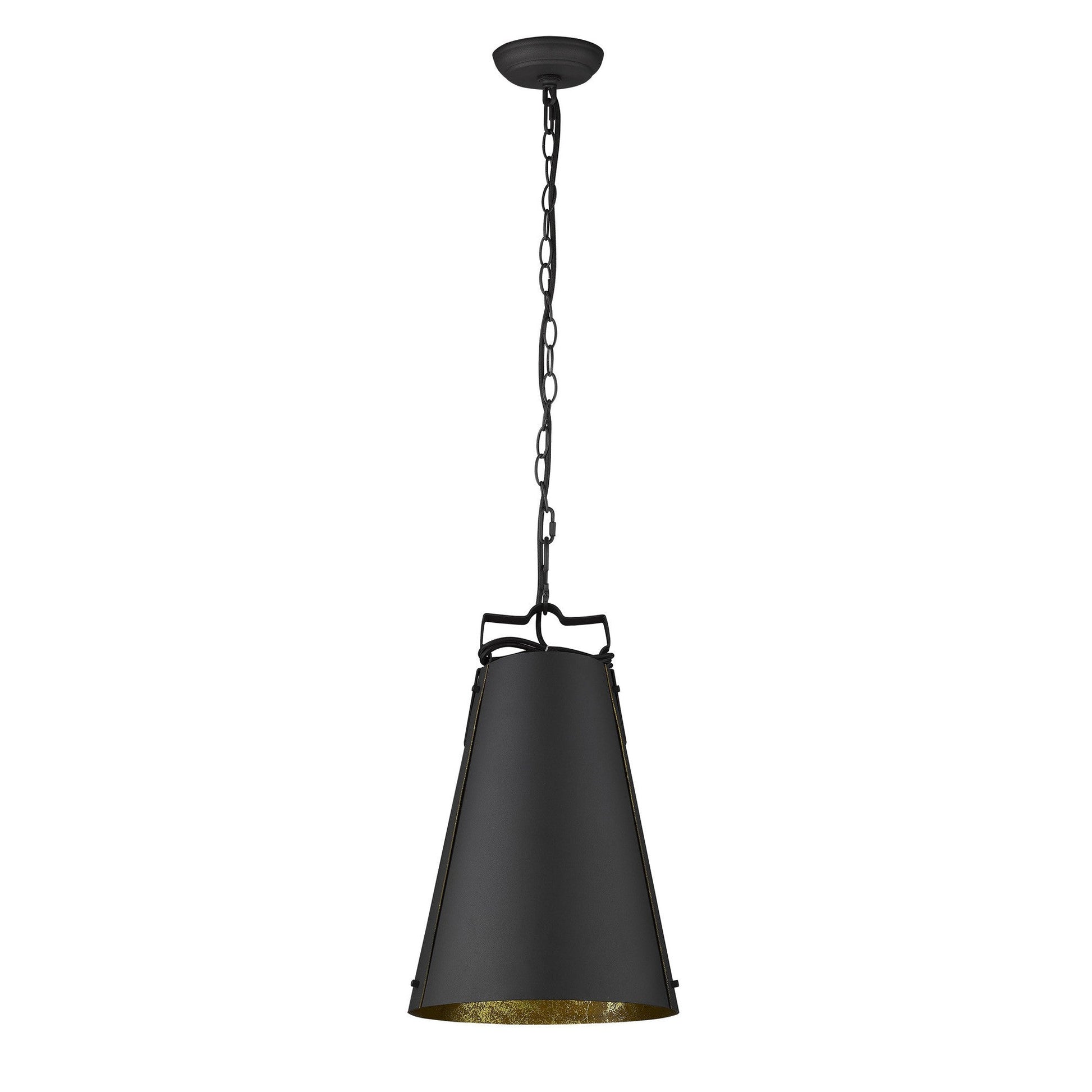 HomeRoots Faza 1-Light Pendant in Matte Black Finish