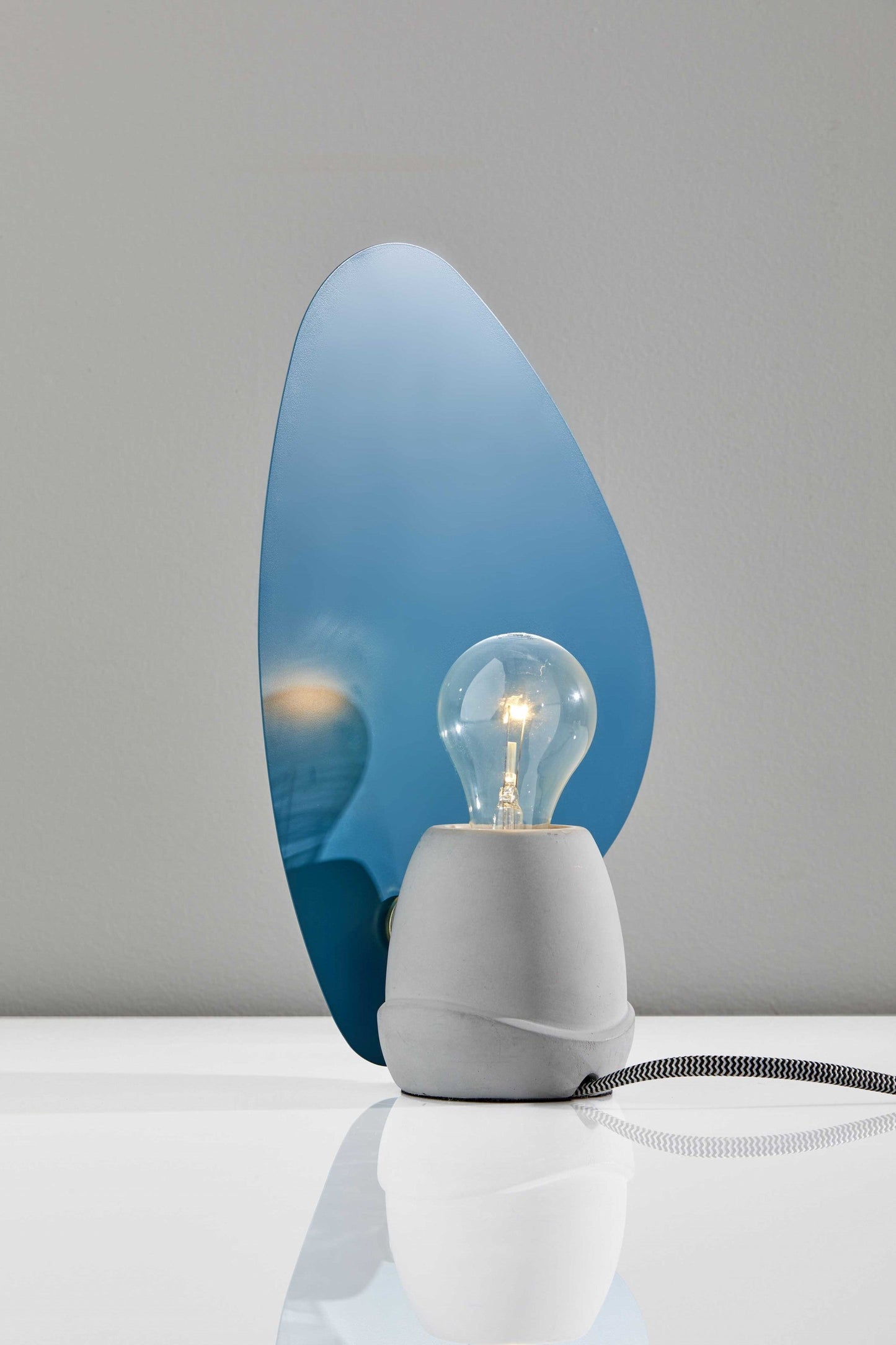 HomeRoots Fin Concrete Table Lamp With Turquoise Finish