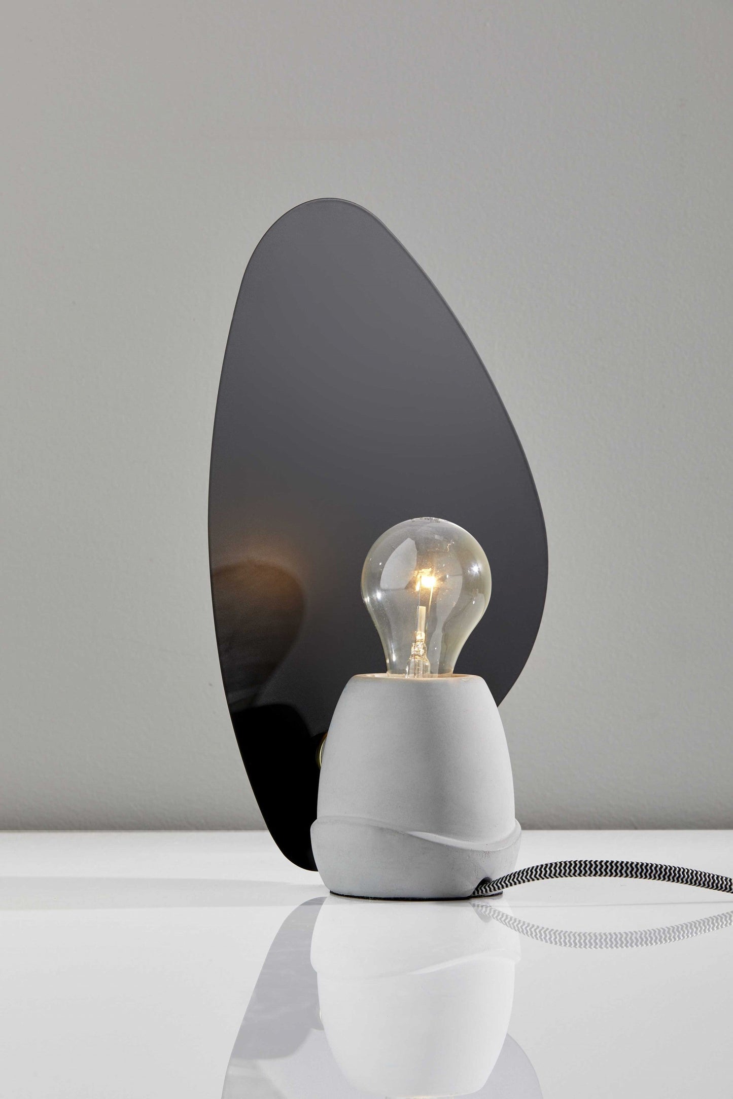 HomeRoots Fin Concrete Table Lamp in Black Finish