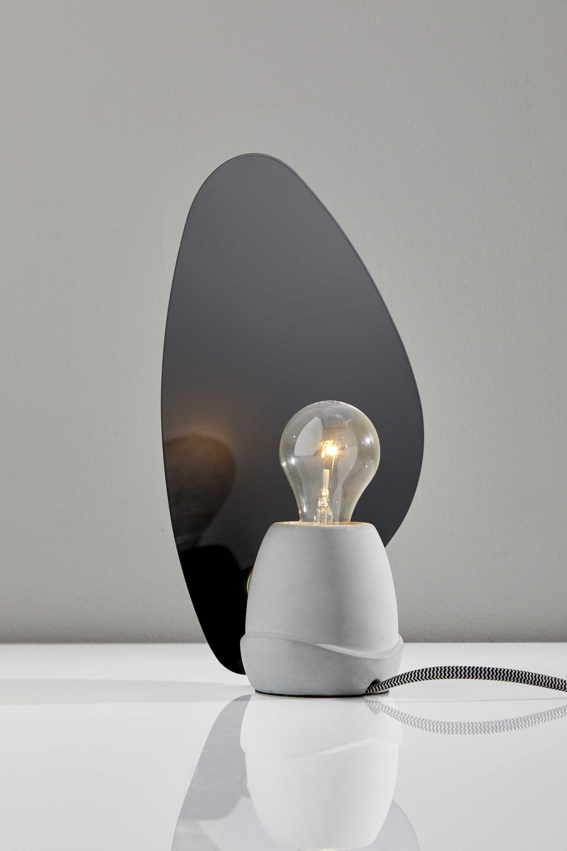 HomeRoots Fin Concrete Table Lamp in Black Finish