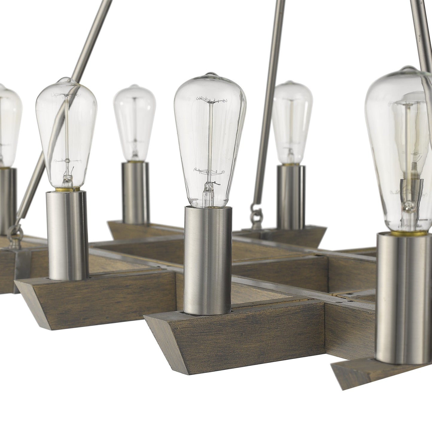 HomeRoots Finnick 12-Light Chandelier in Satin Nickel Finish
