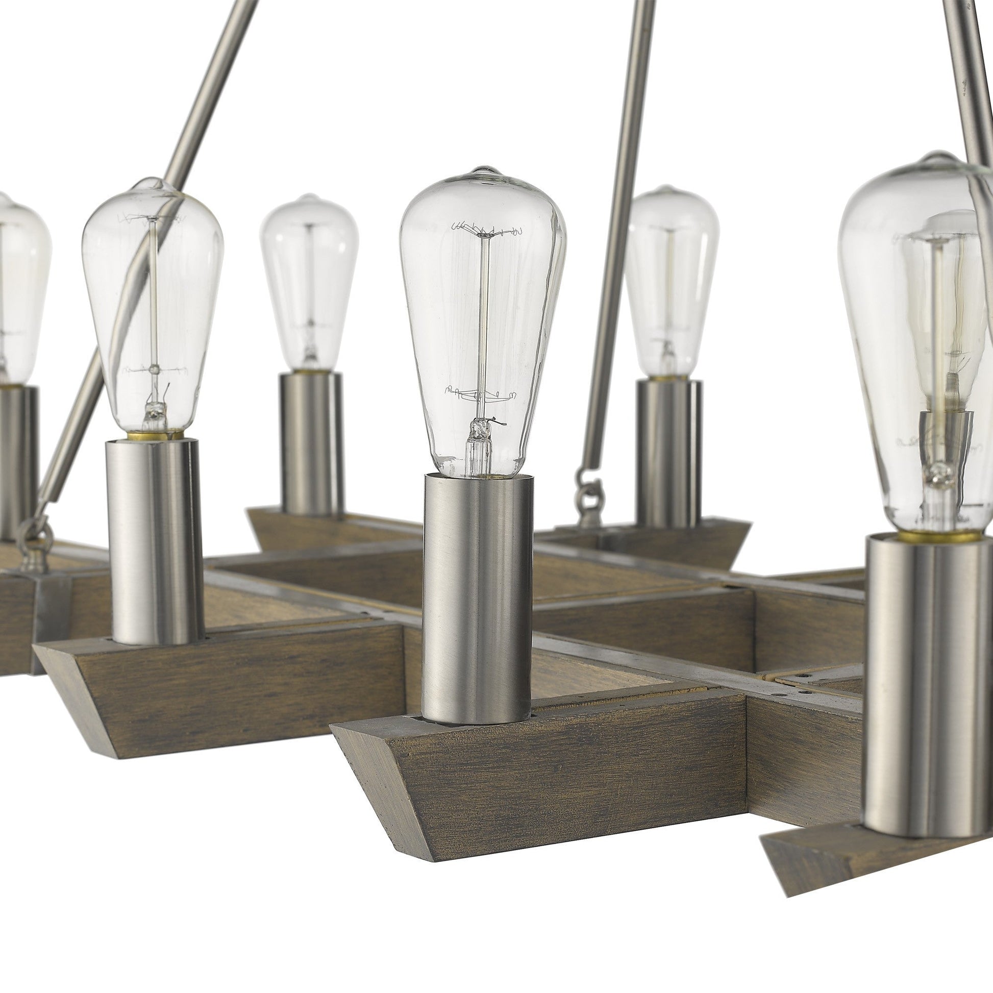 HomeRoots Finnick 12-Light Chandelier in Satin Nickel Finish