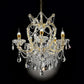 HomeRoots Five Light Glam Faux Crystal Chandelier in Gold Finish