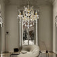 HomeRoots Five Light Glam Faux Crystal Chandelier in Gold Finish