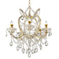 HomeRoots Five Light Glam Faux Crystal Chandelier in Gold Finish