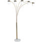 HomeRoots Five Light Gold Metal Floor Lamp With White Shade