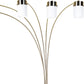 HomeRoots Five Light Gold Metal Floor Lamp With White Shade