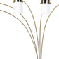 HomeRoots Five Light Gold Metal Floor Lamp With White Shade