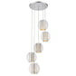 HomeRoots Five Light Hanging Globe Light With Acrylic and Steel Shade