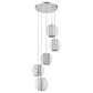 HomeRoots Five Light Hanging Globe Light With Acrylic and Steel Shade