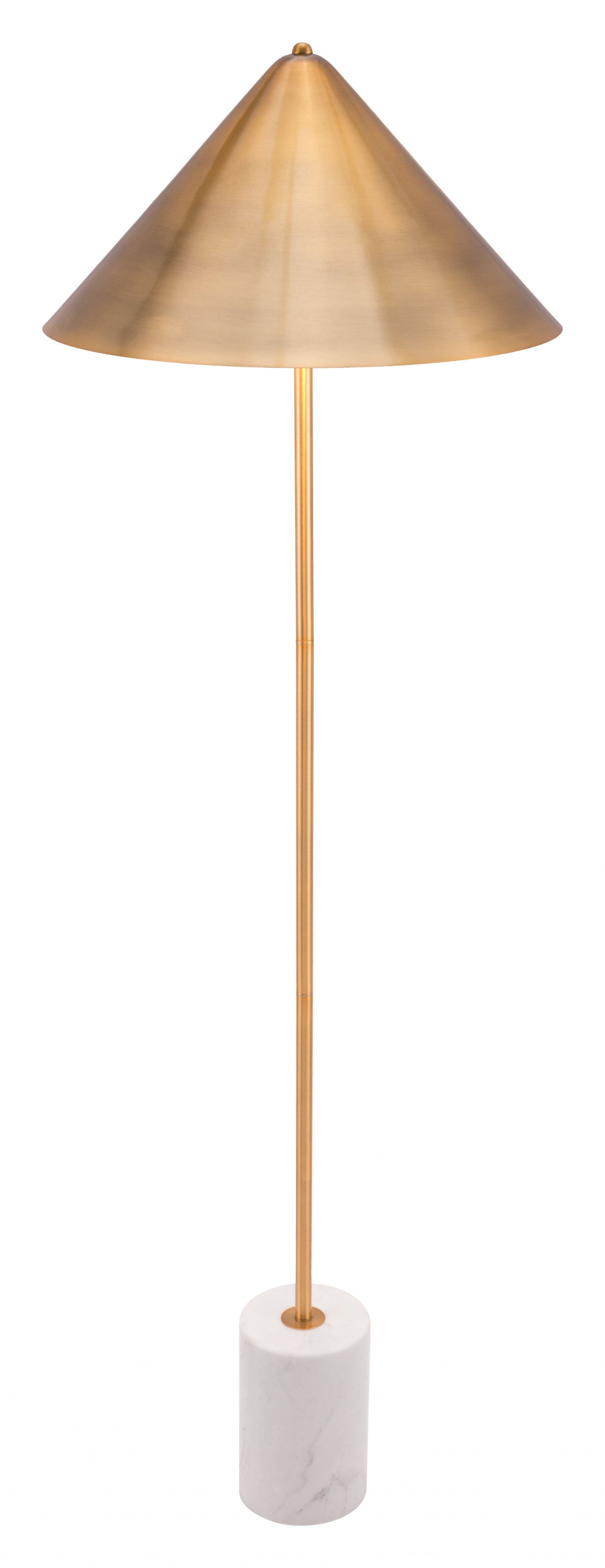 HomeRoots Flare Floor Lamp With Gold and White Finish