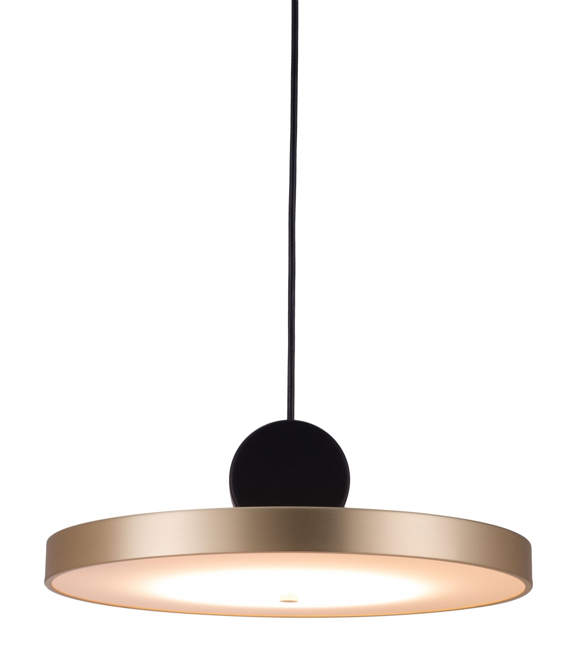 HomeRoots Flat Deco Ceiling Lamp in Gold Finish
