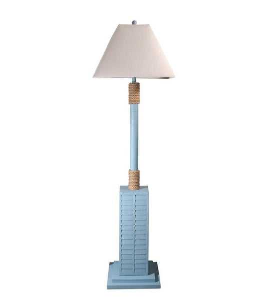 HomeRoots Floor Lamp With Aqua Blue and Nautical Rope Finish