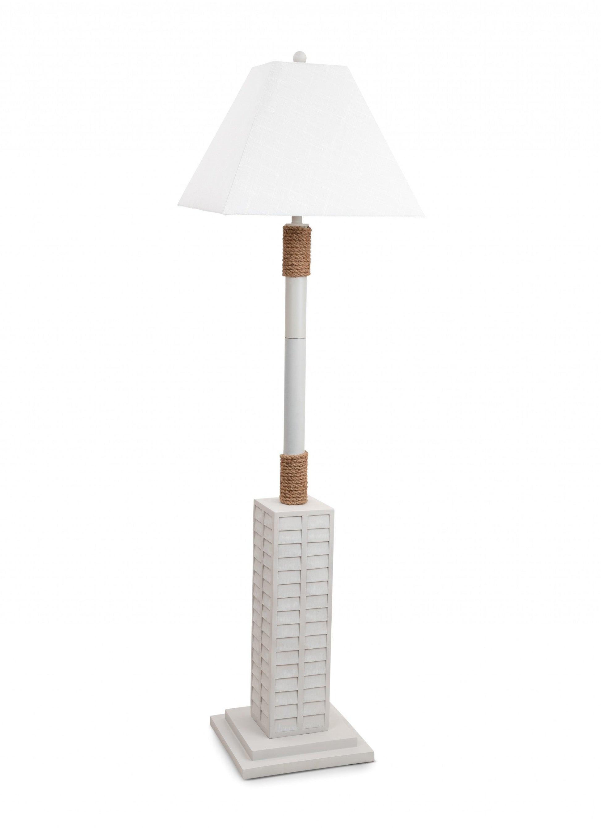 HomeRoots Floor Lamp With Bright White and Nautical Rope Finish