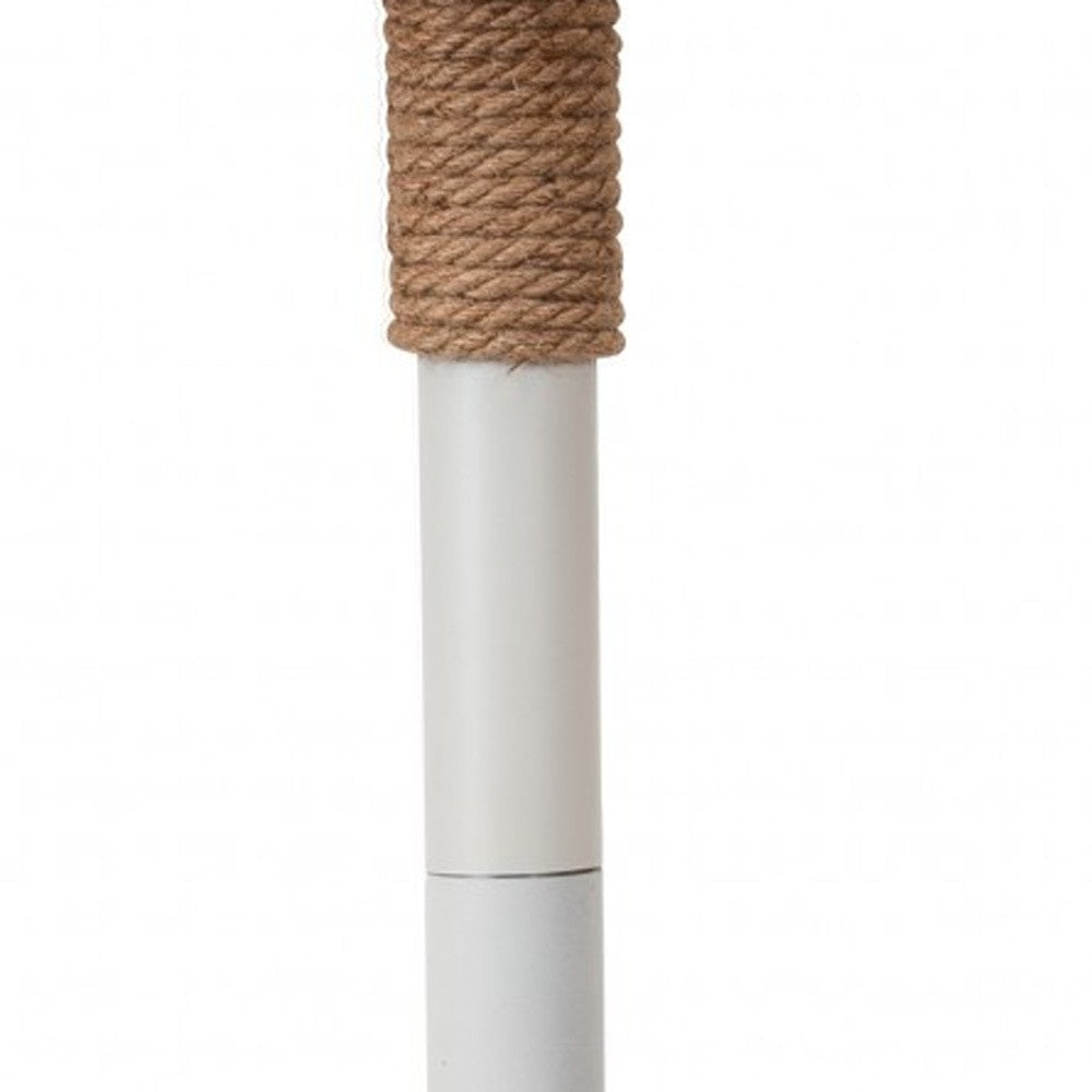 HomeRoots Floor Lamp With Bright White and Nautical Rope Finish